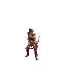 Trapaceira com armadura  pequena, arco e flecha